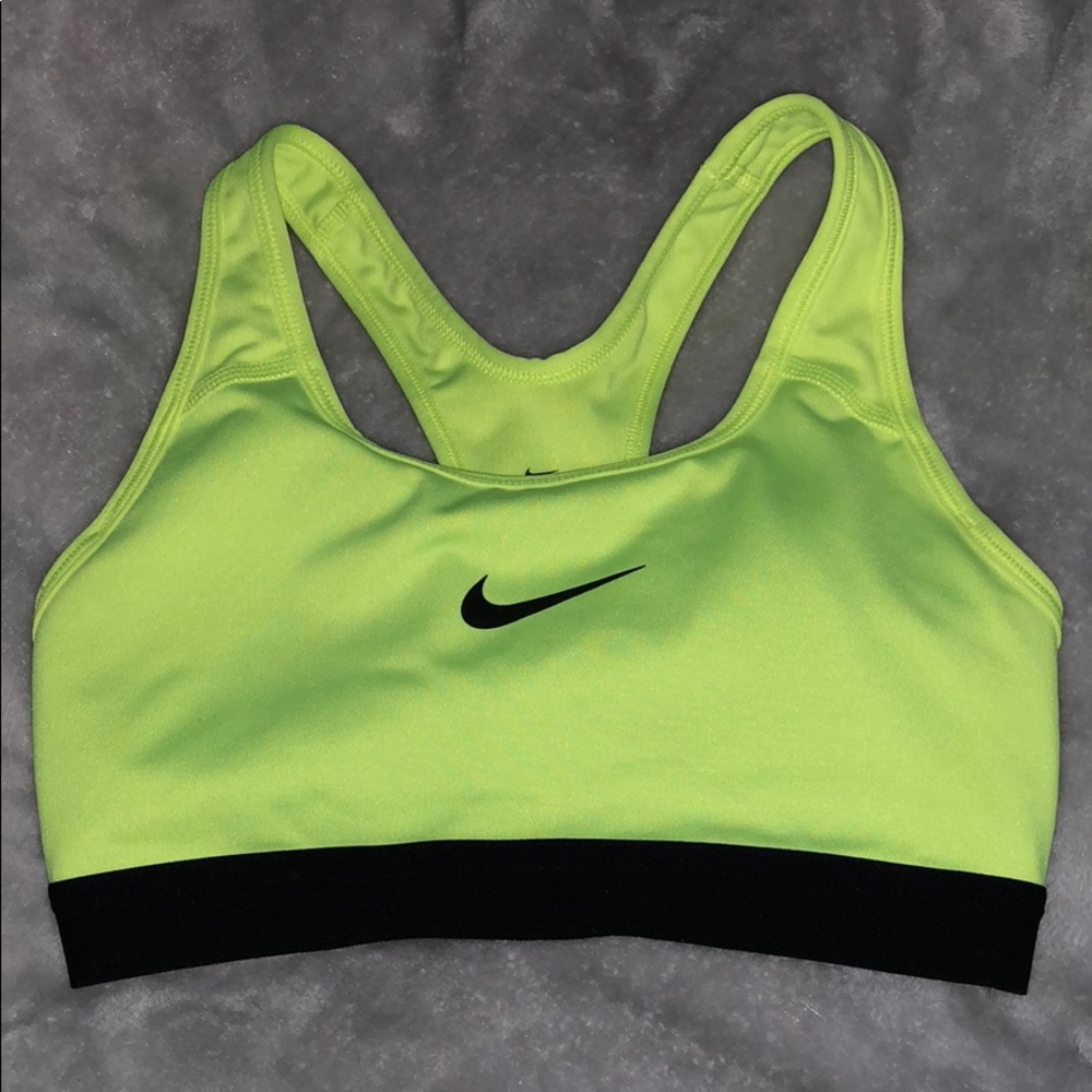 Neon Yellow Nike Sports-Bra